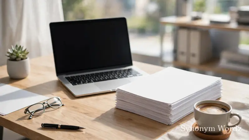 Professional office desk with laptop and documents, illustrating formal writing style