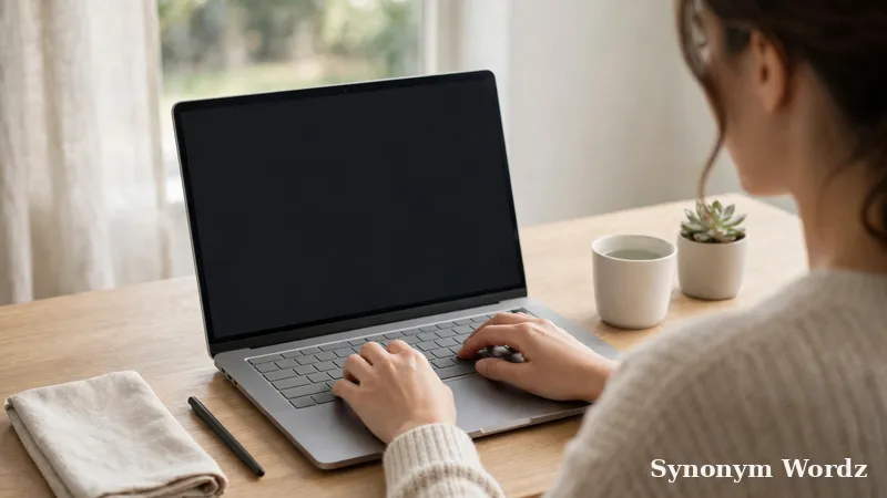 Professional writing a respectful email response on a laptop at a tidy desk