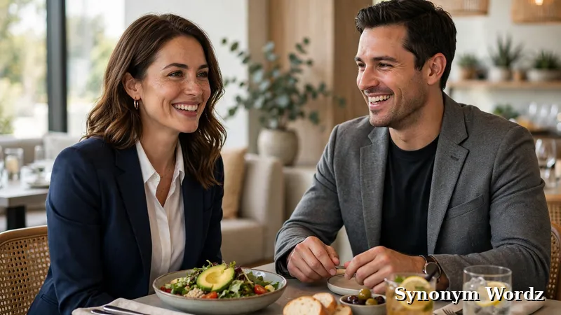 Business colleagues enjoying a professional lunch together at a restaurant