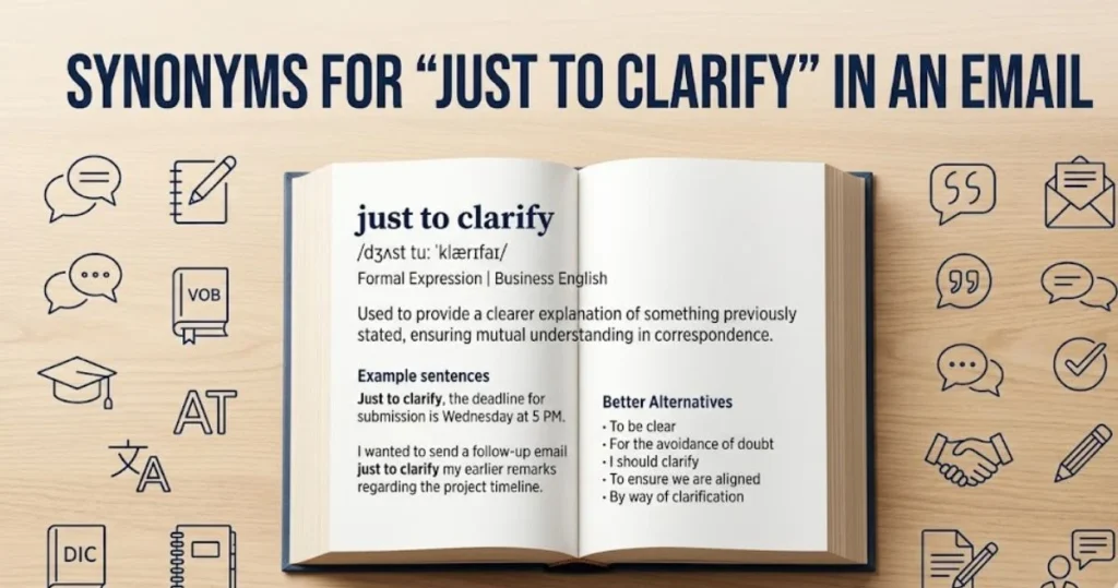 Synonyms for “Just to Clarify” in an Email