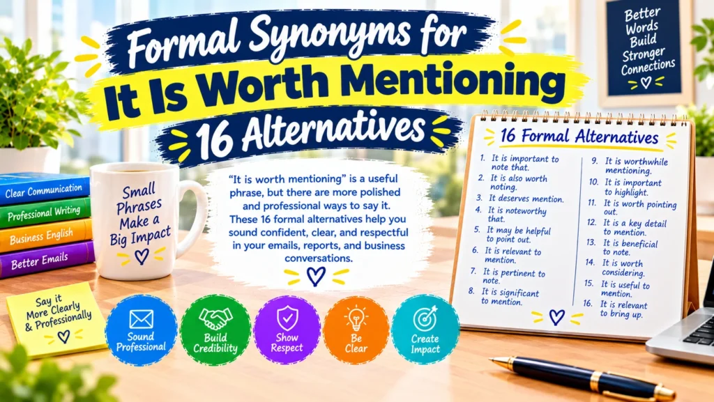 Formal Synonyms for It Is Worth Mentioning
