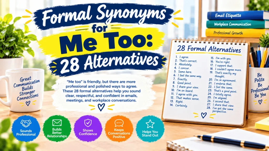 Formal Synonyms for Me Too