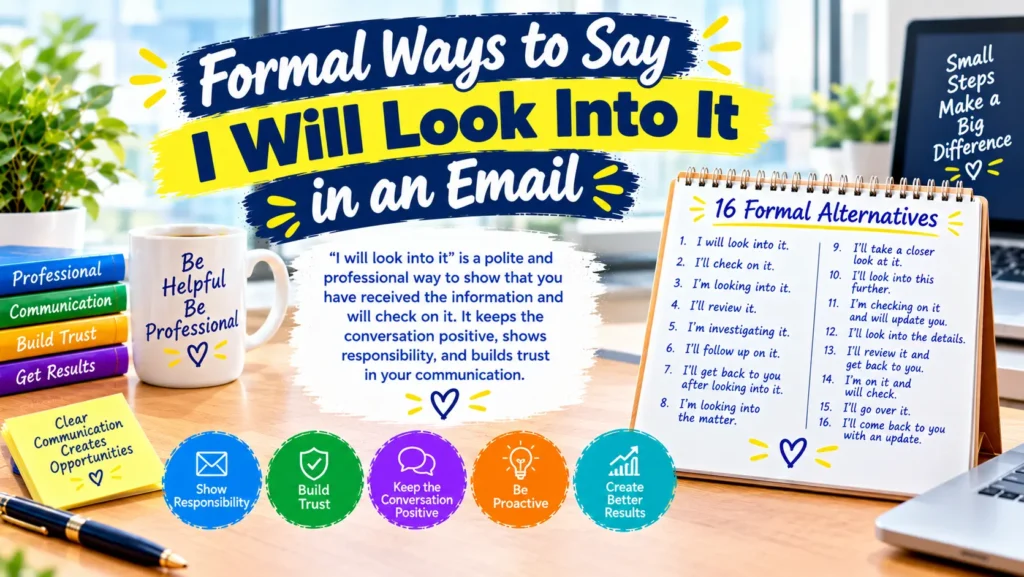 Formal Ways to Say I Will Look Into It in an Email