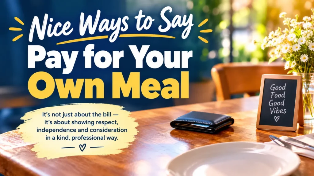 Nice Ways to Say Pay for Your Own Meal