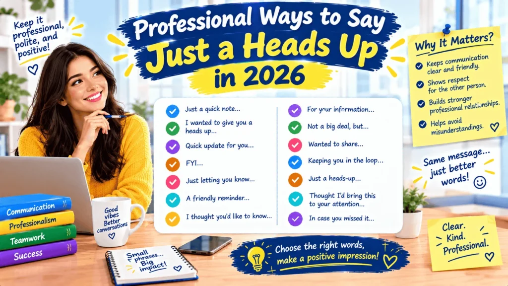 Professional Ways to Say Just a Heads Up in 2026
