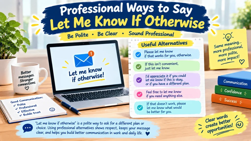 Professional Ways to Say Let Me Know If Otherwise