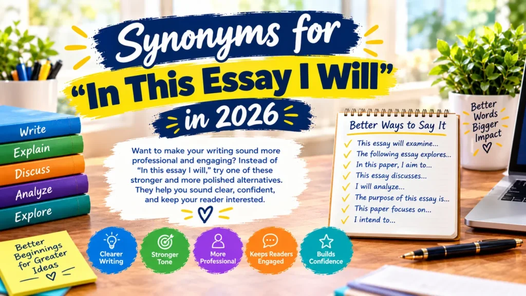 Synonyms for “In This Essay I Will” in 2026