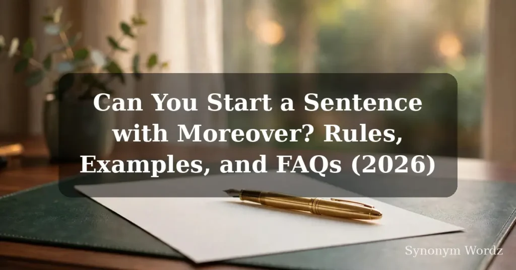 Featured image for Can You Start a Sentence with Moreover article, elegant writing desk theme