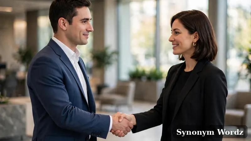 Professional handshake in a modern office after a positive sponsorship discussion