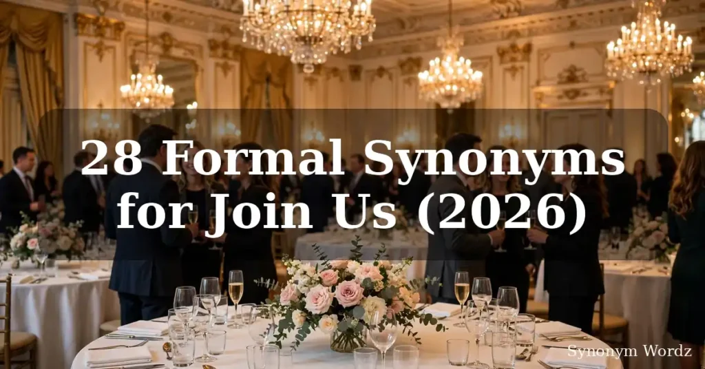 28 Formal Synonyms for Join Us (2026) featured image with elegant ballroom background