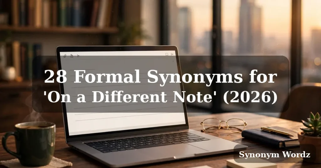 Formal synonyms for on a different note: professional business email writing alternatives