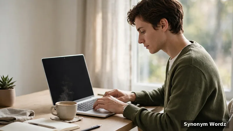 A professional writing a business email on a laptop at a tidy modern desk