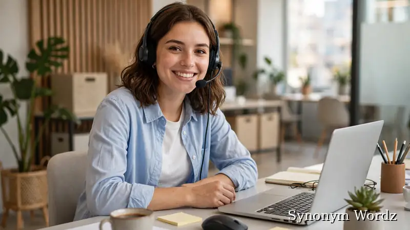 Friendly customer service agent confirming a customer's request