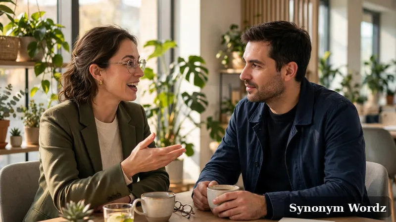 Two professionals having a mentoring conversation about workplace advice in a bright modern office