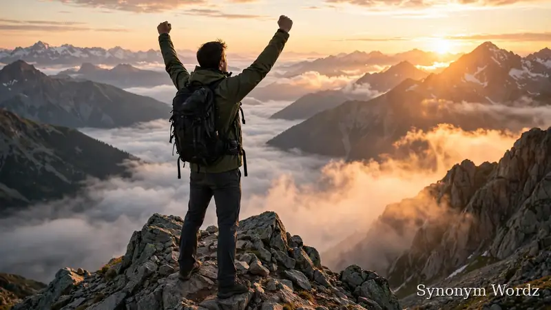 Professional celebrating a long-held aspiration realized at work