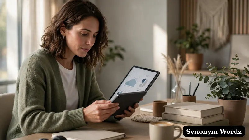 A person reading industry news on a tablet in a calm modern workspace