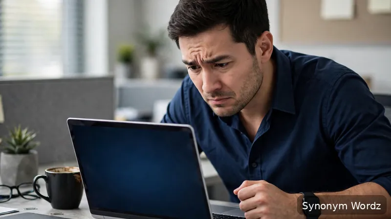 A stressed professional reading a difficult message on a laptop