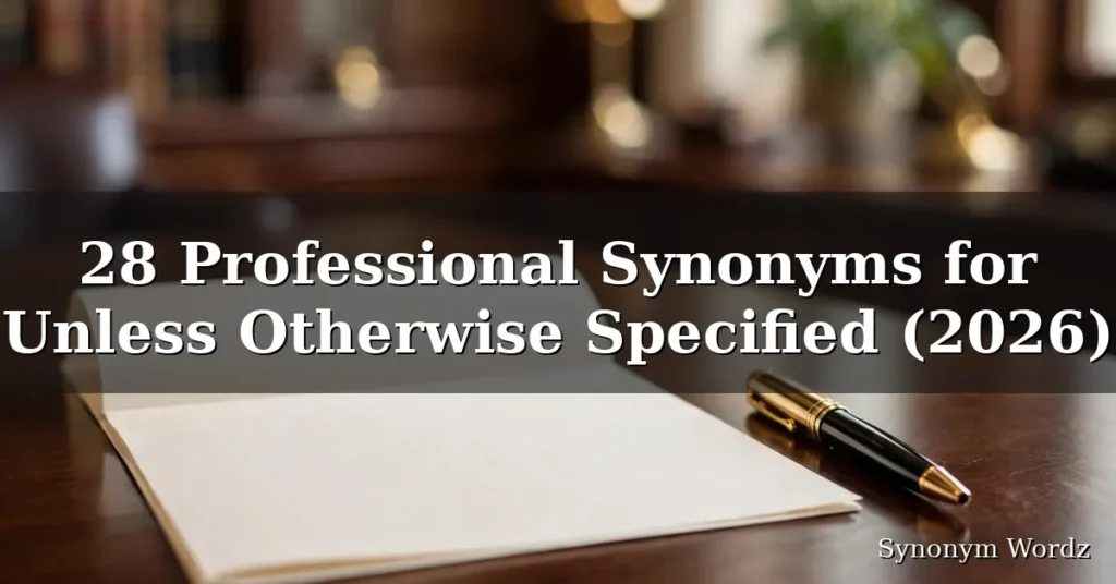 28 Professional Synonyms for Unless Otherwise Specified (2026)