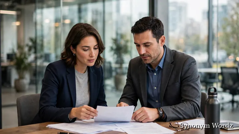 Professionals reviewing contract documents at a conference table