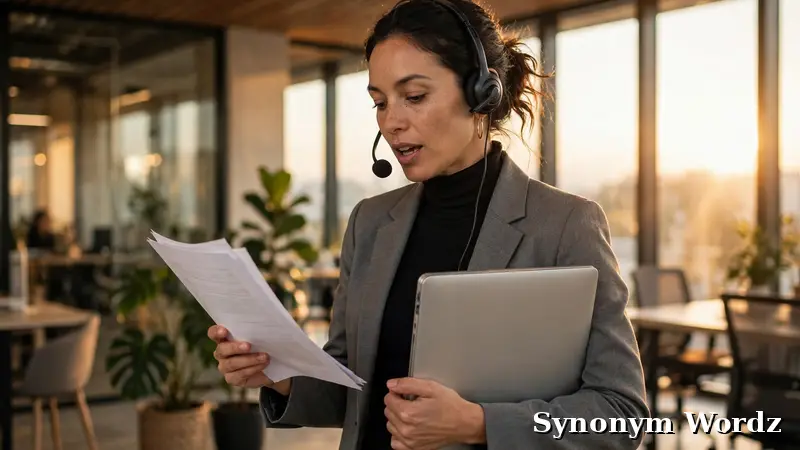 Versatile professional juggling many roles in a modern office