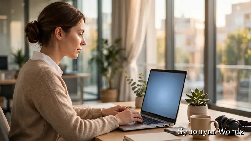 Professional writing a thank you email for a salary raise at an office desk